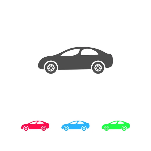 Sedan Icon Flat Color Pictogram White Background Vector Illustration Symbol — Stock Vector