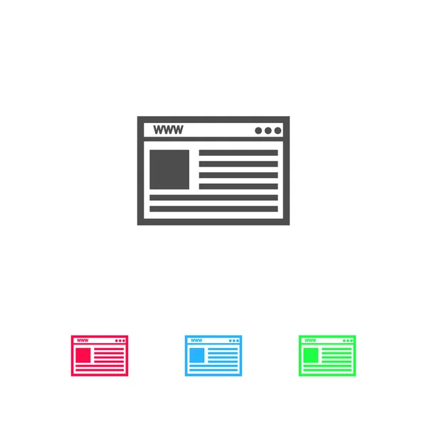 Icona Del Browser Piatta Pittogramma Colori Sfondo Bianco Simbolo Illustrazione — Vettoriale Stock