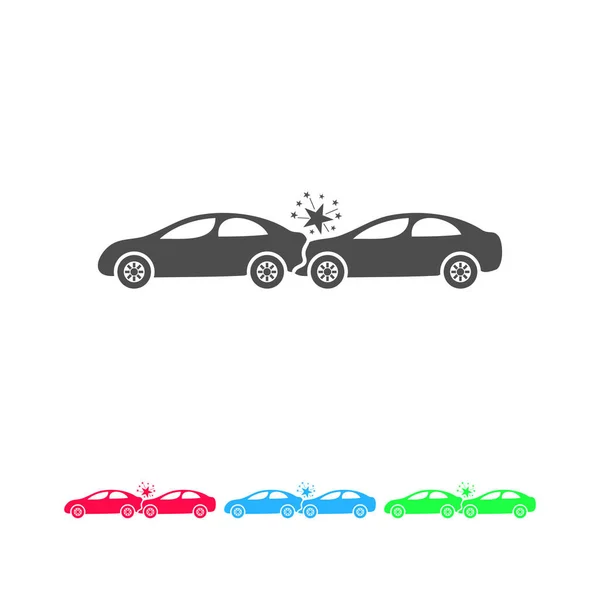 Ikona Autonehody Plochá Barva Piktogram Bílém Pozadí Symbol Vektorové Ilustrace — Stockový vektor