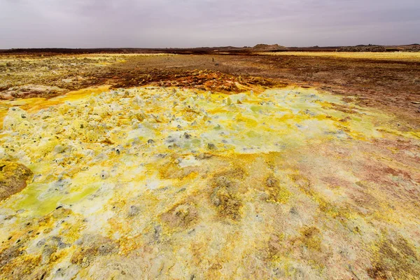 Trockene Schwefelbildung am Dallol — Stockfoto