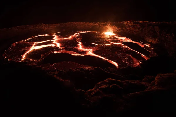 Erta Ale Lago Lava Por Noche —  Fotos de Stock