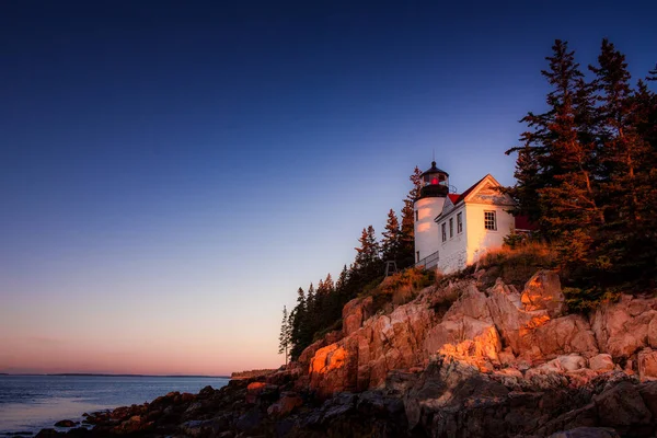 Bass Harbor hlava maják při východu slunce — Stock fotografie