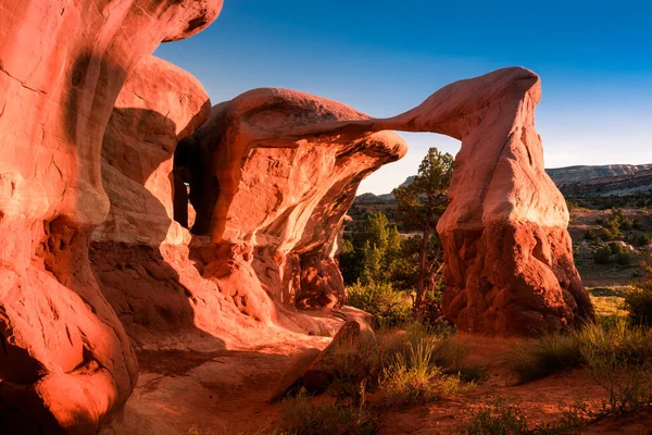 Metate Arco Pôr Sol Jardim Diabo — Fotografia de Stock