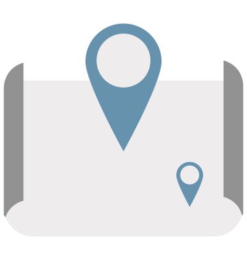 Harita PIN izole vektör simgesi