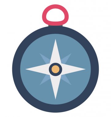 Pusula izole vektör simgesi