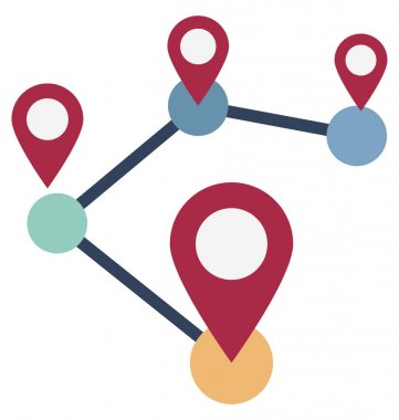 Harita PIN izole vektör simgesi