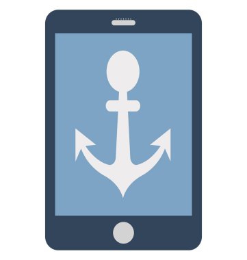 Çapa mobil izole vektör simgesine