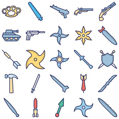 Silah İzole Vektör simgesi her bir simgeyi kolaylıkla düzenleyebilir ya da düzenleyebilir