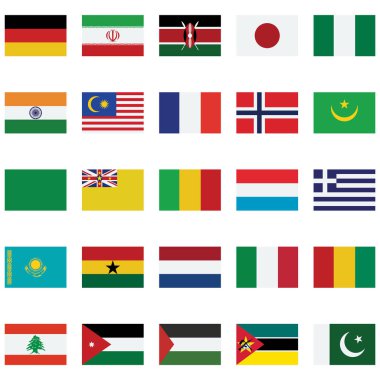 World Flag isolated Vector Illustration set every single flag you can easily edit clipart