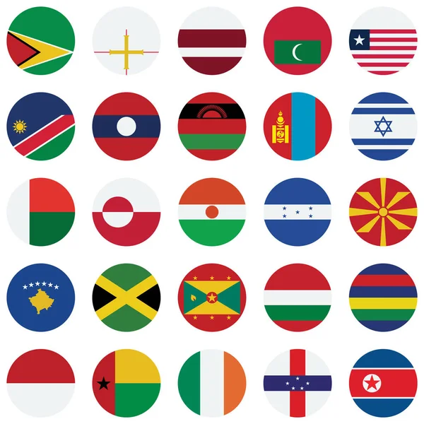 World Flag Isolated Vector Illustration Set Every Single Flag You — Stockvector