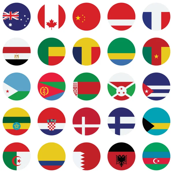 Bandiera Mondiale Isolata Illustrazione Vettoriale Imposta Ogni Singola Bandiera Che — Vettoriale Stock