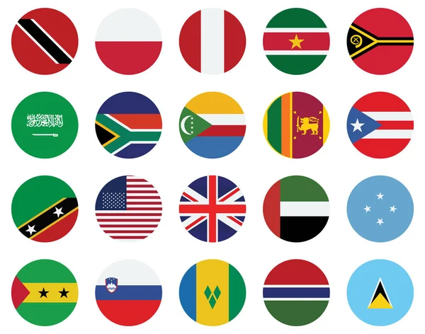 World Flag Isolated Vector Illustration Set Every Single Flag You — Stock Vector