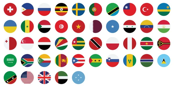Bandera Mundial Aislada Vector Illustration Establece Cada Bandera Que Puede — Vector de stock