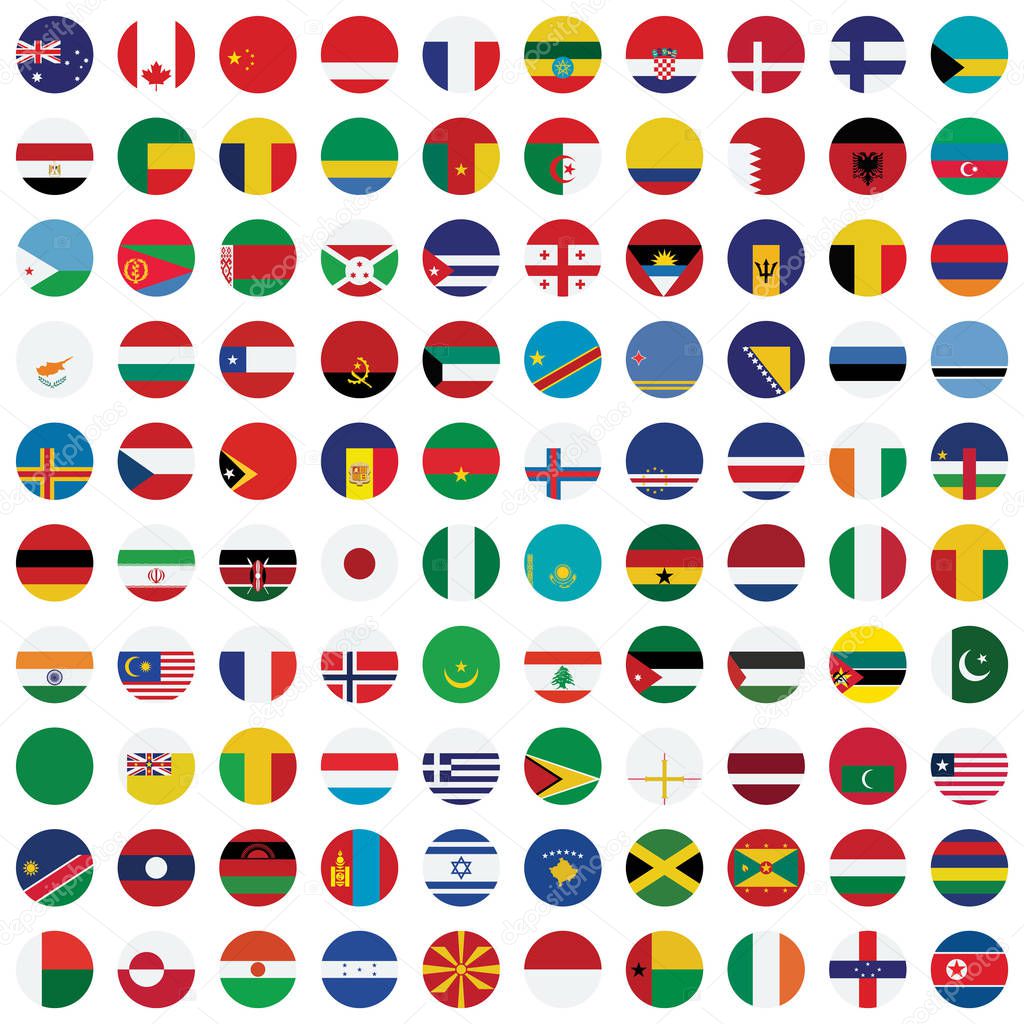 World Flag isolated Vector Illustration set every single flag you can easily edit