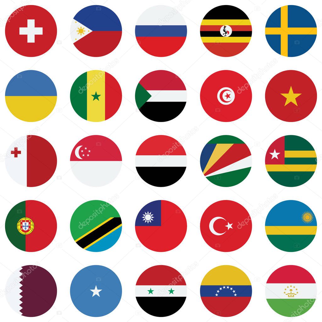 World Flag isolated Vector Illustration set every single flag you can easily edit