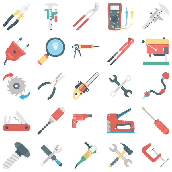 Tools Color Vector Icons Set Every Single Icon Can Easily — Stock Vector