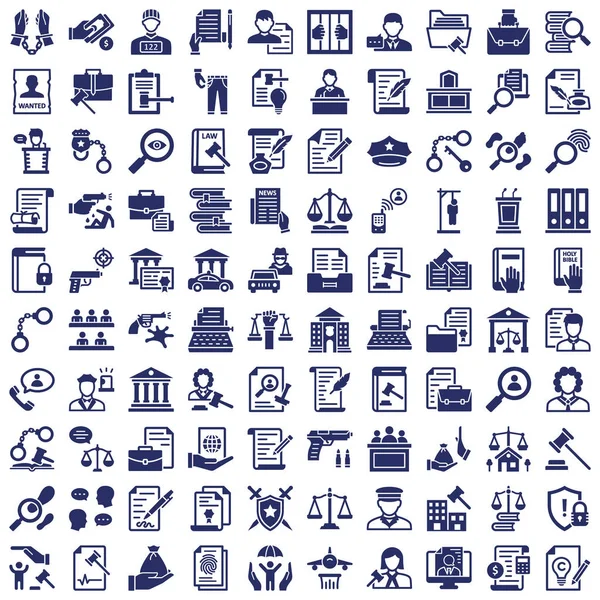 Justice Law Isolated Vector Icons Set Every Single Icon Can — Stock Vector