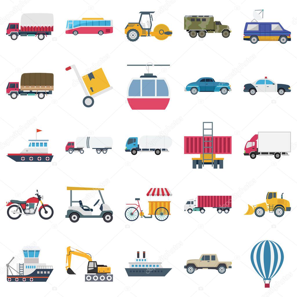 We are offering you a set of transport illustration icons, very useful for your transport and travel project.