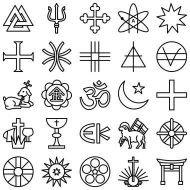 Religious Vector Icons set every single icon can be easily modified or edited  clipart