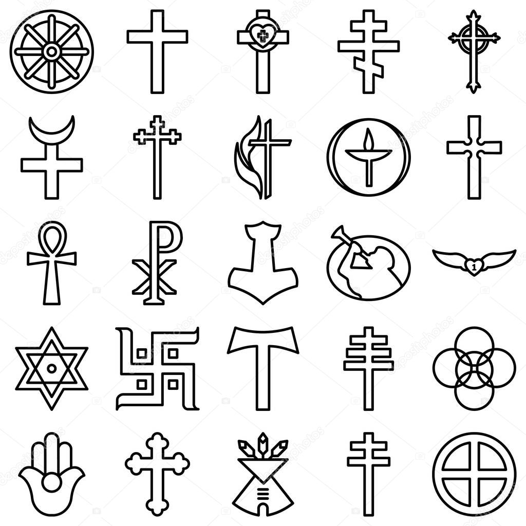 Religious Vector Icons set every single icon can be easily modified or edited 