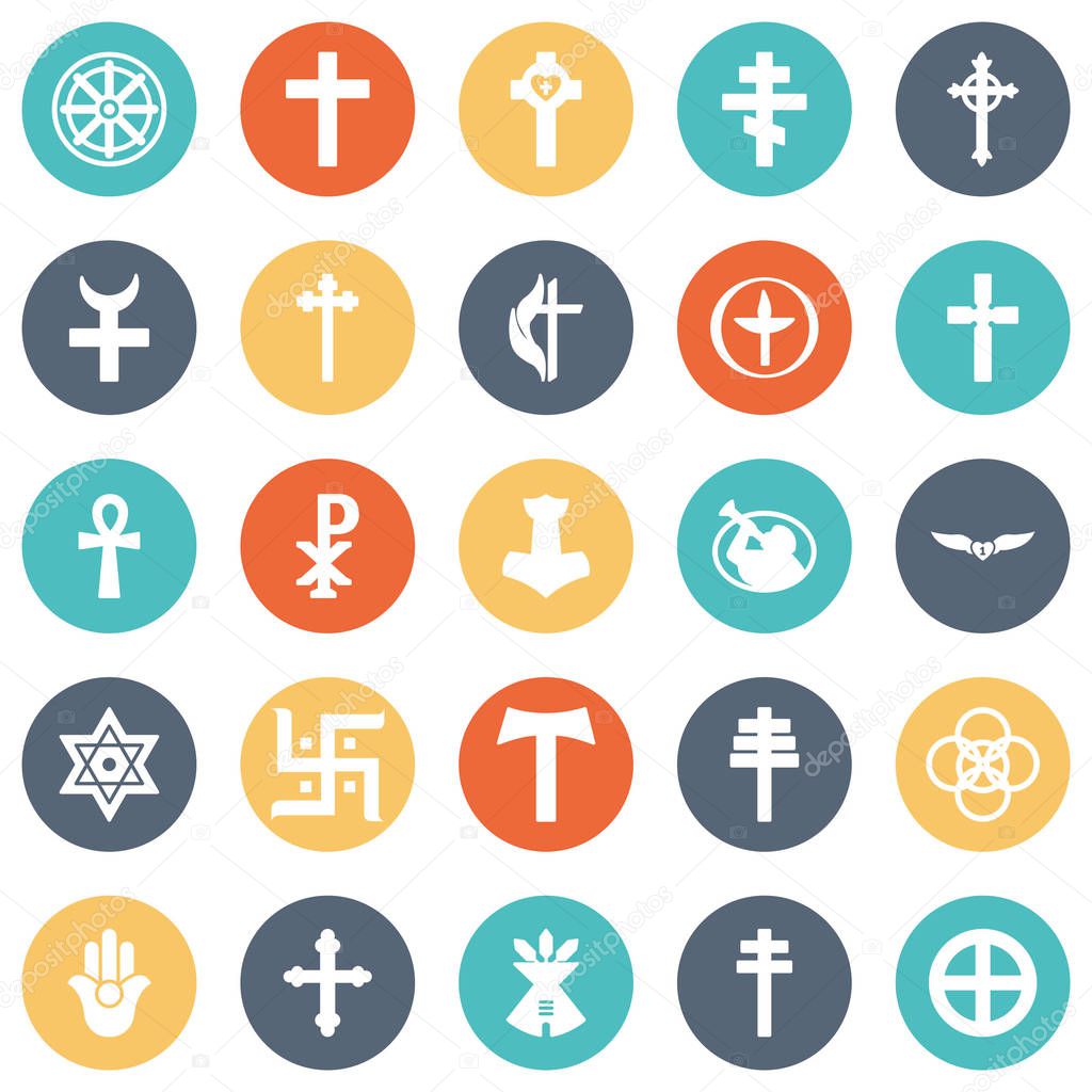 Religious Vector Icons set every single icon can be easily modified or edited 