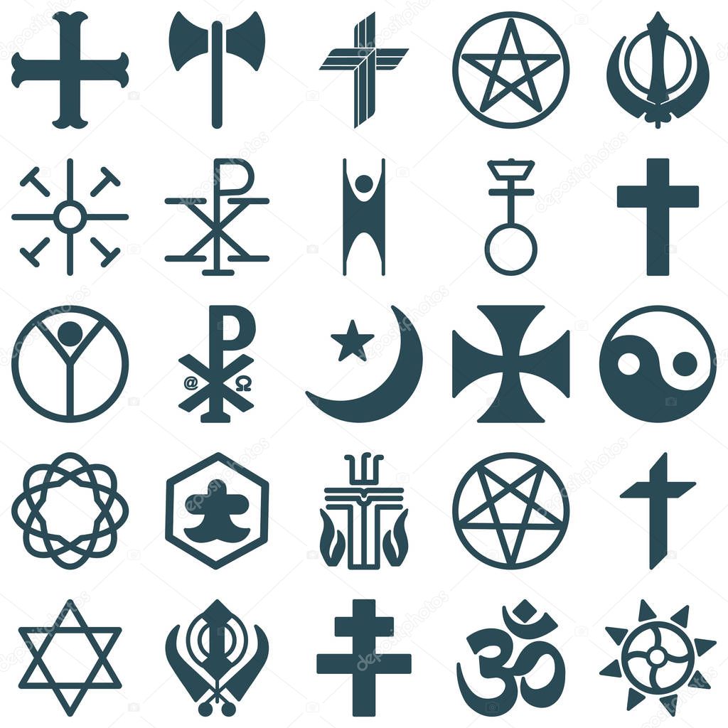 Religious Vector Icons set every single icon can be easily modified or edited 