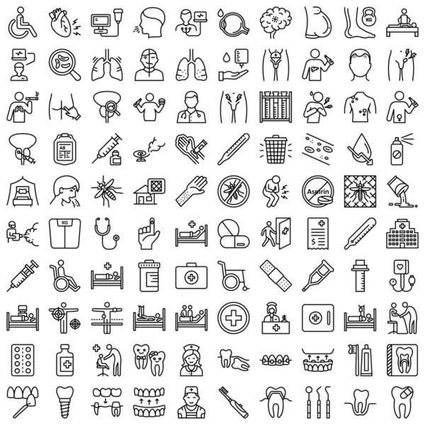 Enfermedades Tratamiento Icono Vectorial Aislado Cada Icono Puede Modificar Editar — Vector de stock