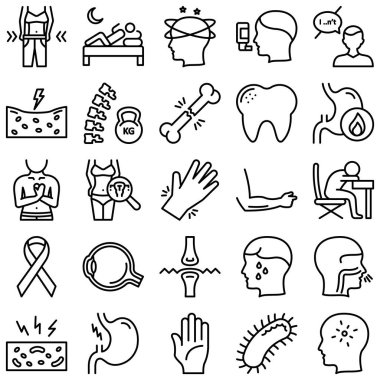 Diseases and Treatment Isolated Vector Icon every single icon can easily modify or edit clipart