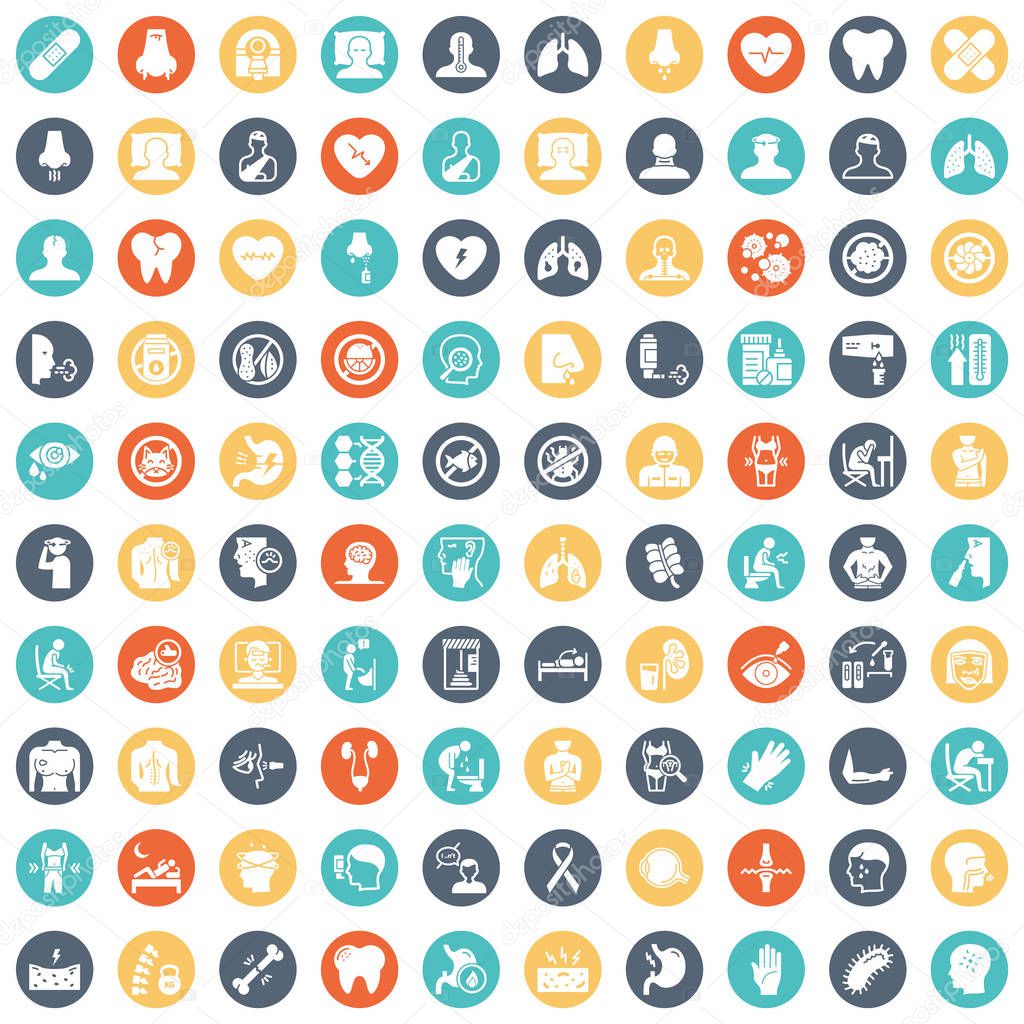 Diseases and Treatment Isolated Vector Icon every single icon can easily modify or edit