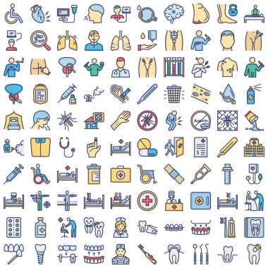 Hastalıklar ve Tedavi İzole Edilmiş Vektör Simgesi her bir simge kolaylıkla değiştirilebilir veya düzenlenebilir