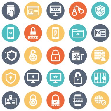 Güvenlik izole Vektör Simgeleri Her birini kolaylıkla değiştirilebilir ya da düzenlenebilir