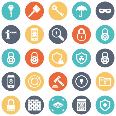 Güvenlik izole Vektör Simgeleri Her birini kolaylıkla değiştirilebilir ya da düzenlenebilir