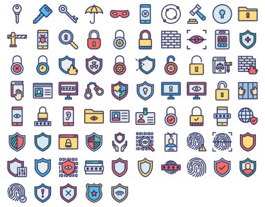 Güvenlik izole Vektör Simgeleri Her birini kolaylıkla değiştirilebilir ya da düzenlenebilir