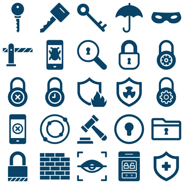 Conjunto Iconos Vectoriales Aislados Seguridad Cada Uno Puede Modificarse Editarse — Vector de stock