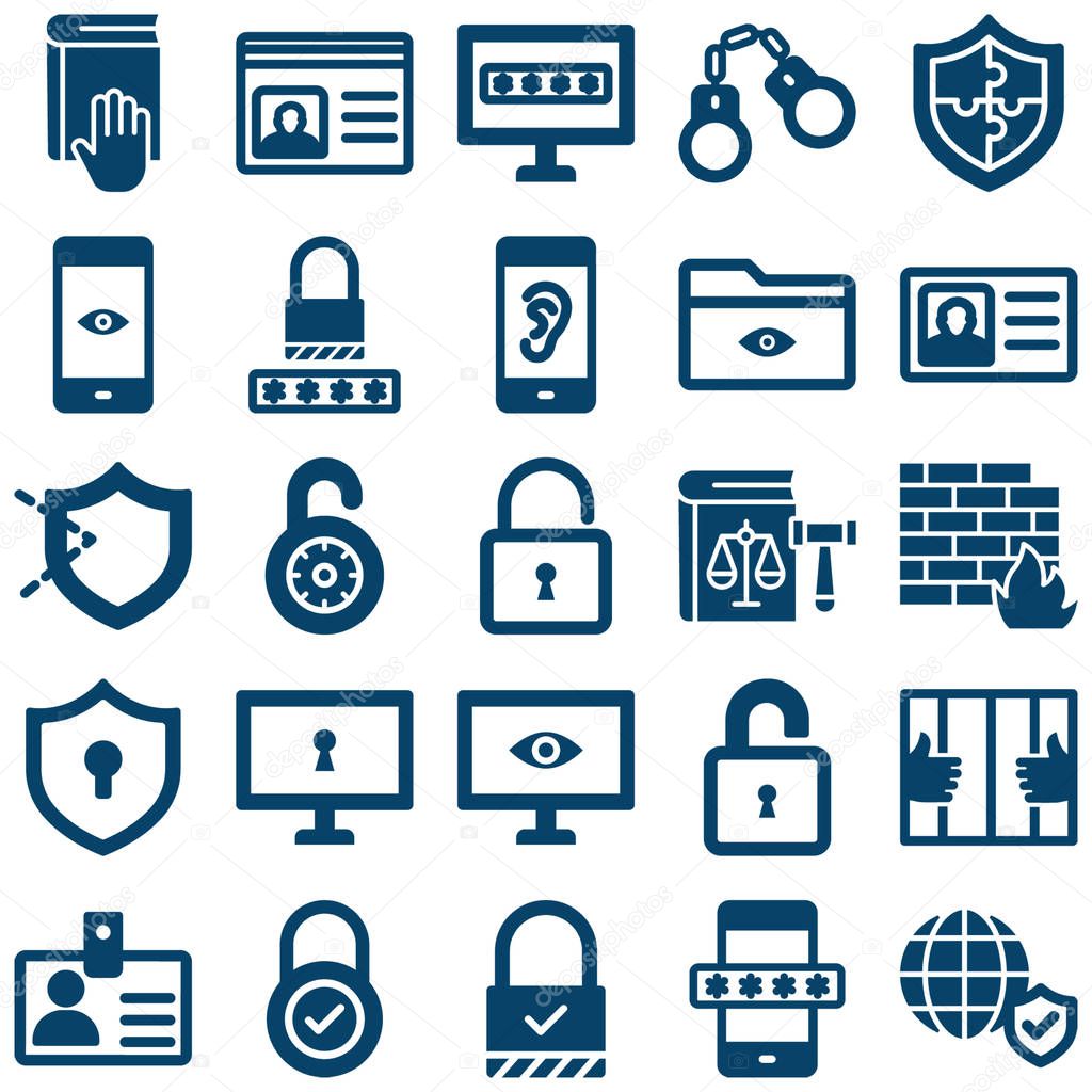 Security isolated Vector Icons Set every single can be easily modified or edit
