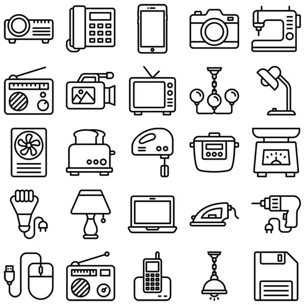 Elektronik İzole Vektör Simgeleri her simgeyi kolayca değiştirebilir