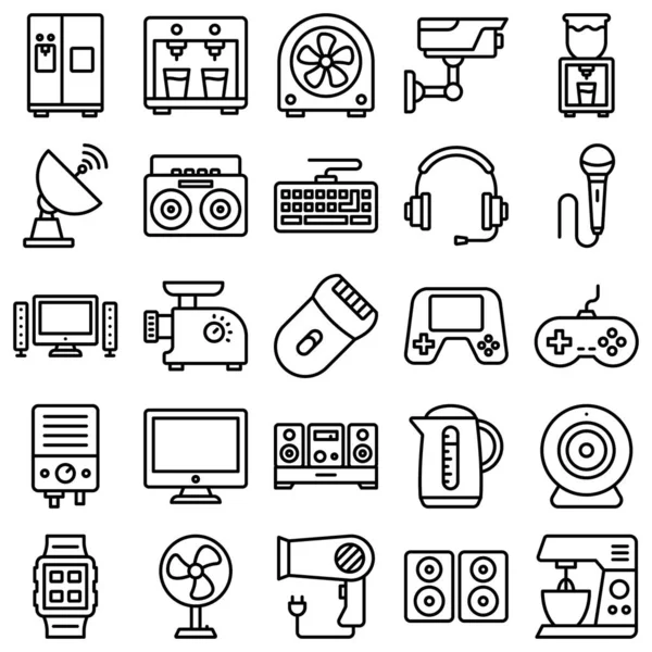 Elektronik İzole Vektör Simgeleri her simgeyi kolayca değiştirebilir