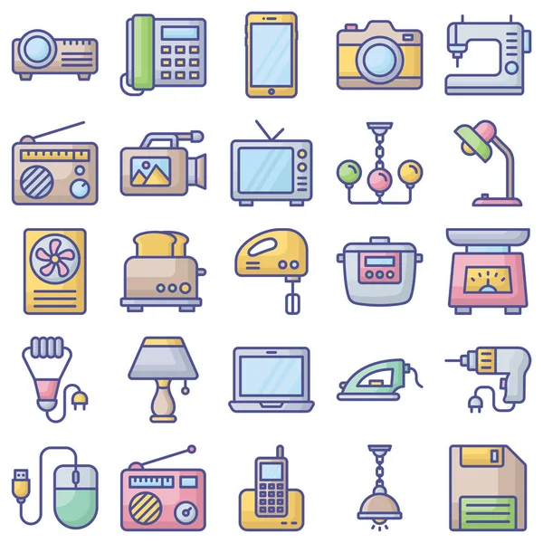 Electronics Isolated Vector Icons Set Every Single Icon Can Easily — Stock Vector