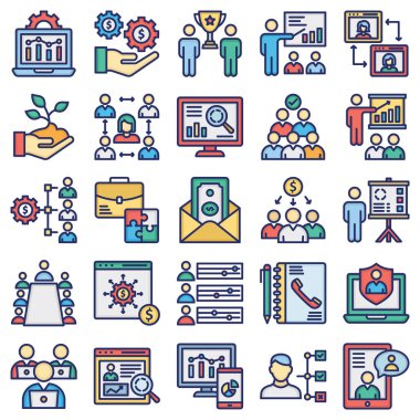 Hr Yönetim Vektör Simgeleri Her bir simgeyi kolaylıkla değiştirilebilir ya da düzenlenebilir