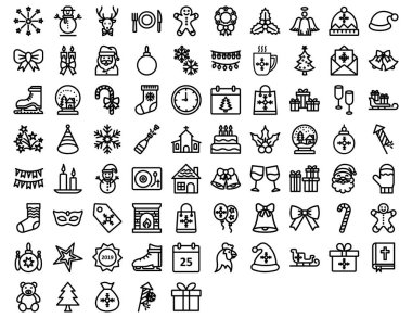 Noel Kutlama Vektörü Simgeleri Paketi