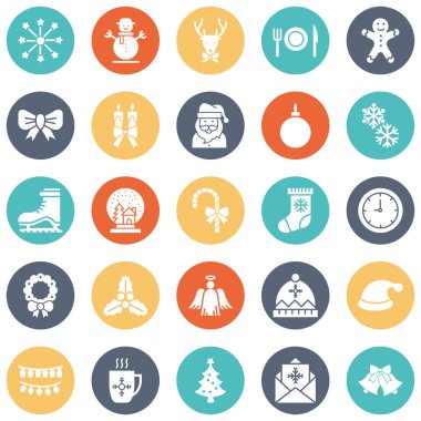 Noel Kutlama Vektörü Simgeleri Paketi