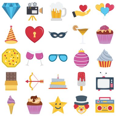 Noel Ayrı Renk Vektörü simgeleri Her simgeyi kolaylıkla değiştirilebilir ya da düzenlenebilir