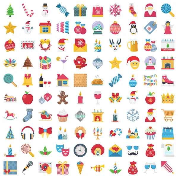 Iconos Vectores Color Aislados Navidad Conjunto Cada Icono Puede Modificar — Vector de stock