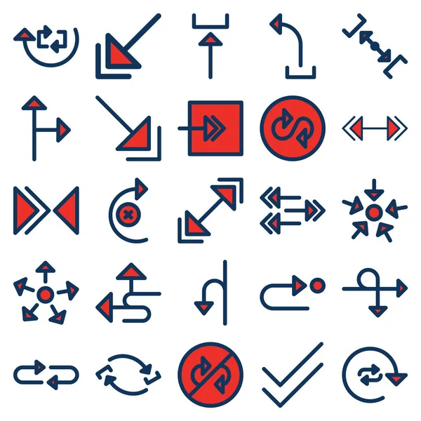 Flechas Gird Iconos Vectores Aislados Establecer Cada Icono Puede Ser — Vector de stock