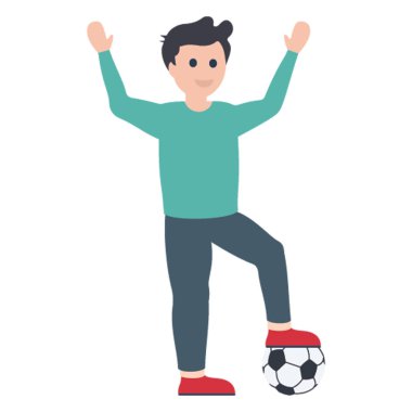Futbolcu, erkek oyuncu Vektör İllüstrasyon simgesi kolayca değiştirilebilir