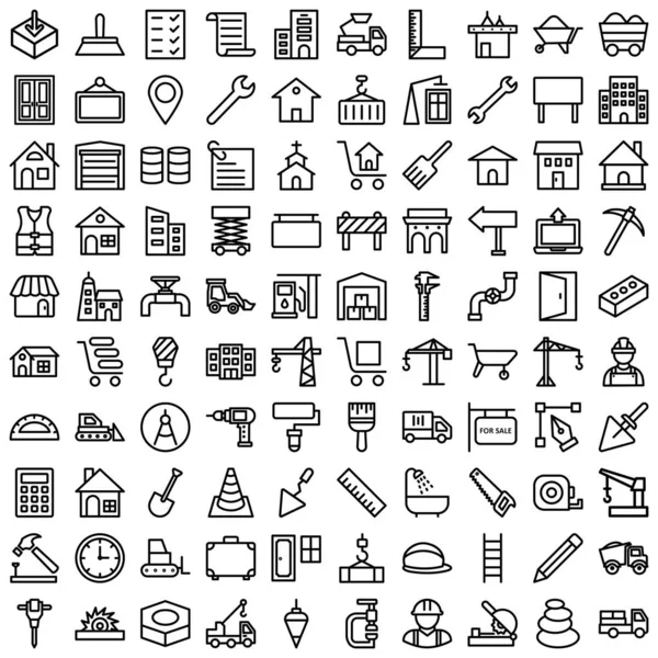 Construction Vector Icons Set Every Single Icon Can Easily Modified — Stock Vector