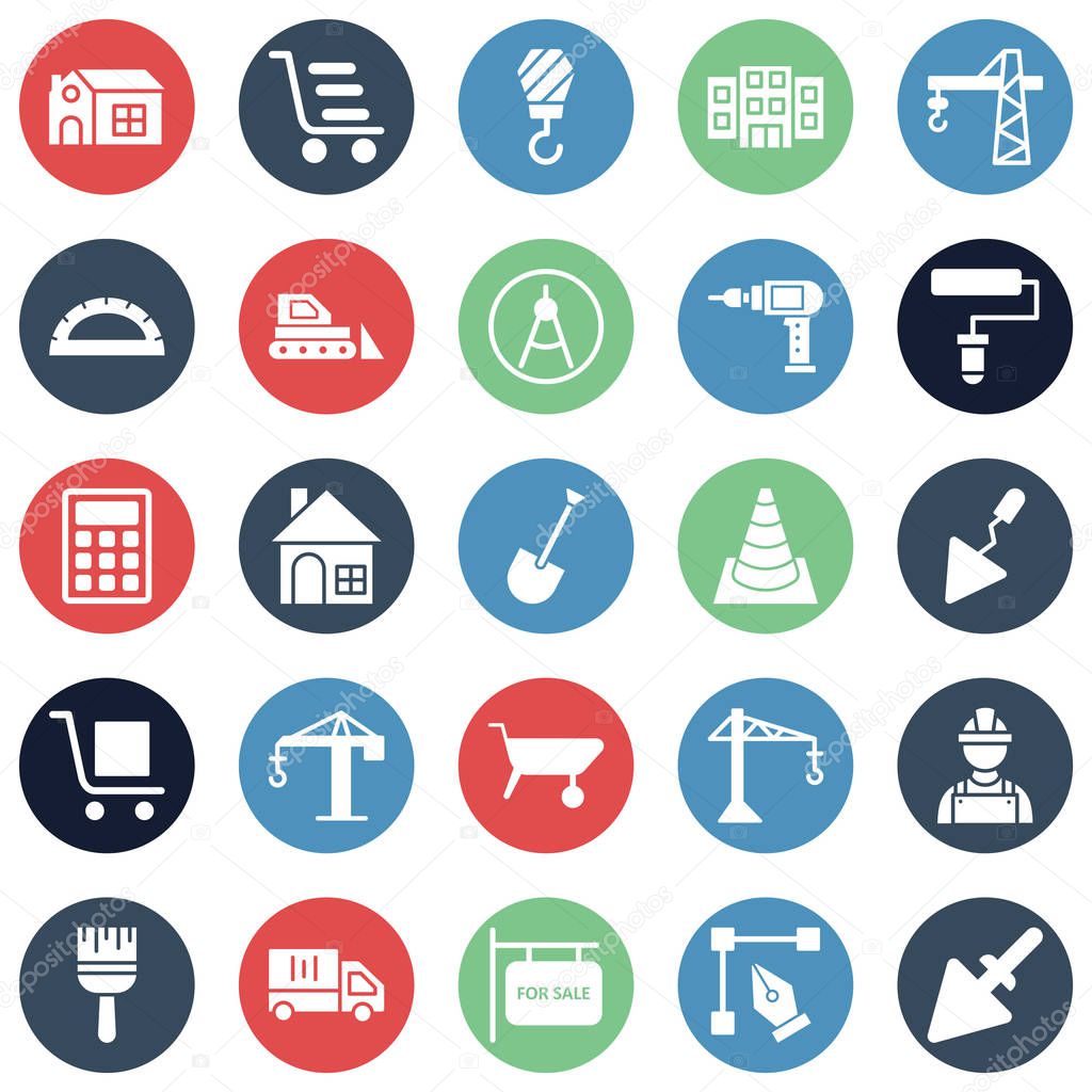 Construction Vector Icons set every single icon can be easily modified or edited