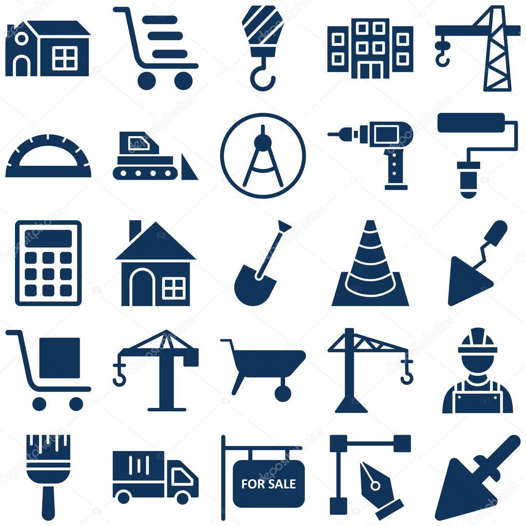 Construction Vector Icons set every single icon can be easily modified or edited