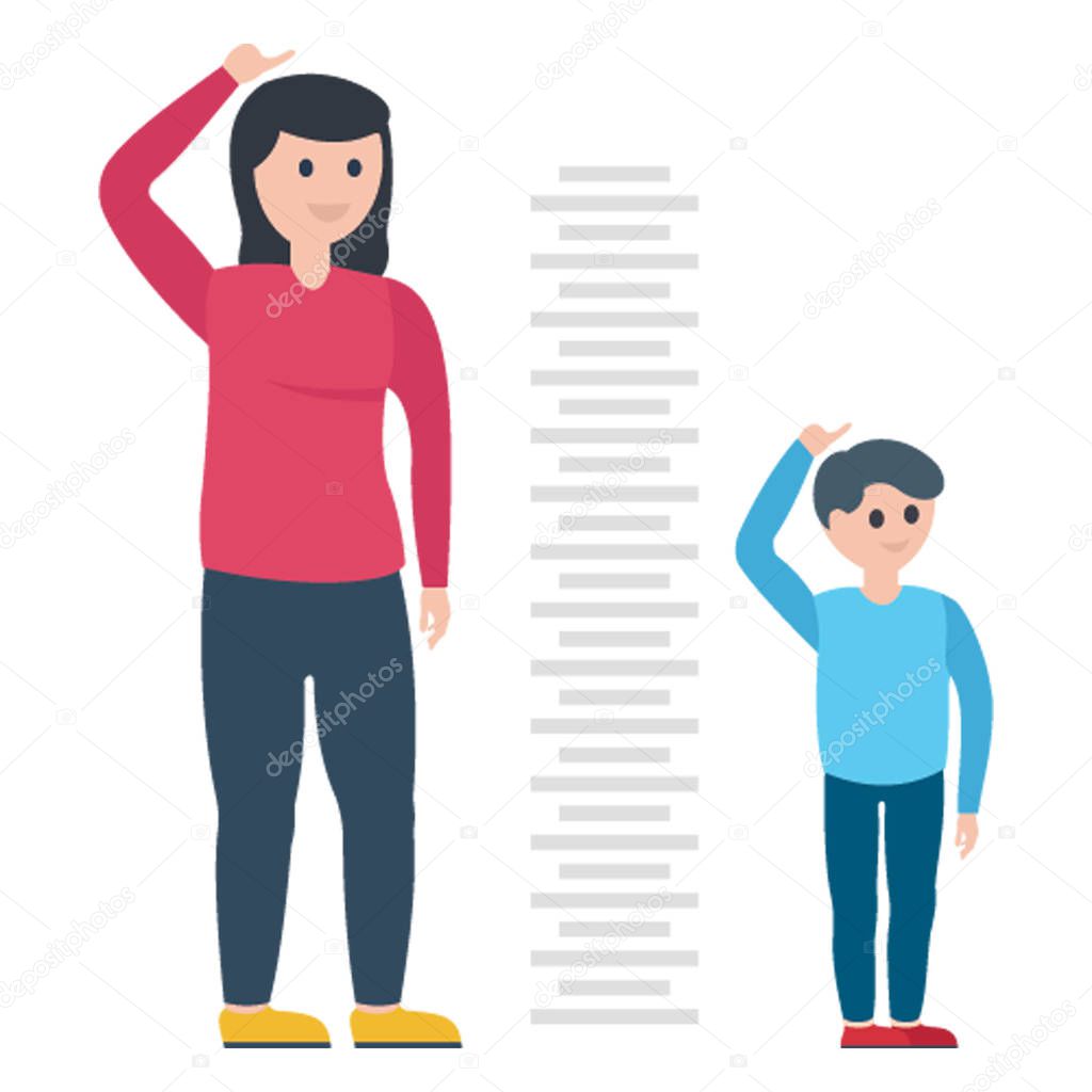 Body height, height chart Vector Illustration icon which can be easily modified