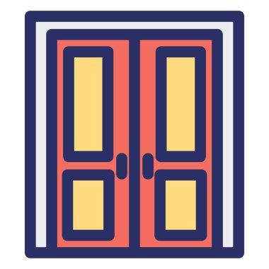 Bina kapısı, bina kapısı izole edilmiş Vektör Simgesi Kolayca değiştirilebilir veya düzenlenebilir